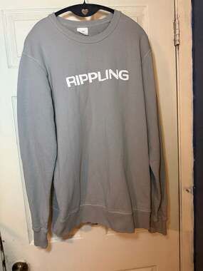 AS Colour Rippling Men's Gray Crewneck Sweatshirt Size LRG 100% Cotton
